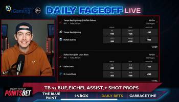 PointsBet Daily Bets: Lightning vs Sabres Puckline & Jack Eichel assist prop