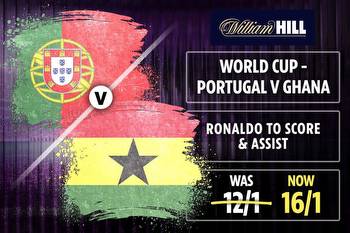 Portugal vs Ghana: Cristiano Ronaldo to score AND assist at boosted 16/1 with William Hill