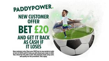 Premier League: Bet £20 and get your money back as cash if it loses with Paddy Power