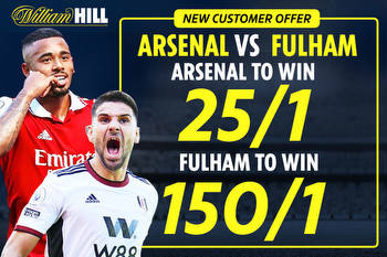 Premier League offer: Get Arsenal to win at 25/1 OR Fulham at 150/1 with William Hill