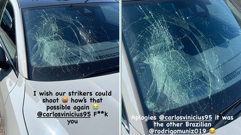 Premier League star's car windscreen smashed by team-mate in amazing coincidence