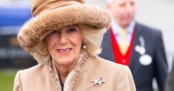 Queen Camilla beams at Cheltenham Ladies Day wearing late Elizabeth II's horse brooch