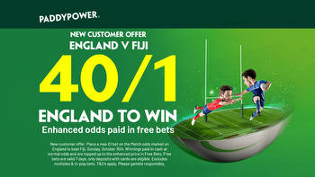 Rugby World Cup: Get England at 40/1 to win with Paddy Power