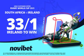 Rugby World Cup: Get Ireland to beat South Africa on Saturday at 33/1 with Novibet