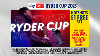 Ryder Cup Hotshots offer: Get £1 free bet for every point your golfer scores with Sky Bet