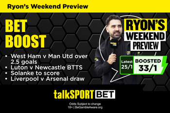 Ryon's Premier League acca boosted to 33/1 on talkSPORT BET