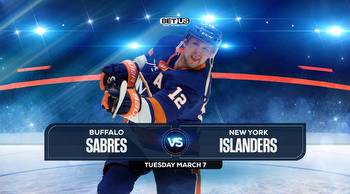 Sabres vs Islanders Prediction, Stream, Odds and Picks, Mar 7