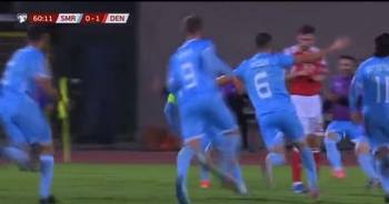 San Marino score their first goal in almost a year against Denmark