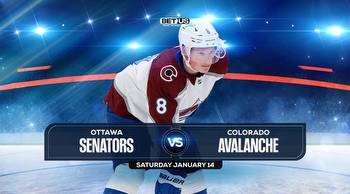 Senators vs Avalanche Prediction, Preview, Odds, Picks, Jan. 14