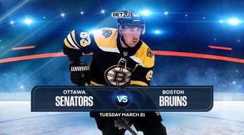 Senators vs Bruins Prediction, Preview, Odds, Picks, Mar. 21