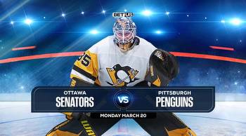 Senators vs Penguins Prediction, Preview, Odds and Picks Mar 20