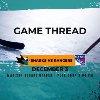 Sharks at Rangers (Game 25): Lines, game thread