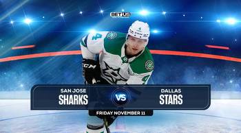 Sharks vs Stars Prediction, Odds & Picks Nov 11