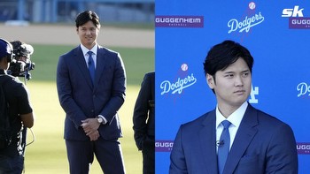 Shohei Ohtani puts on a Los Angeles Dodgers jersey for the first time since $700,000,000 move