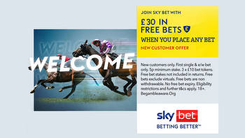 Sky Bet offer: Get £30 in free bets on horse racing
