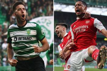 Sporting 2 Arsenal 2: Europa League tie on a knife edge as Arteta's much-changed XI come from behind to earn draw