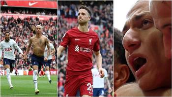 Staggering scenes as Liverpool score late winner after throwing away 3-goal lead vs Tottenham<!-- -->