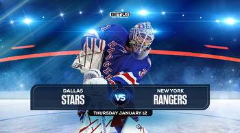 Stars vs Rangers Prediction, Preview, Odds and Picks, Jan. 12