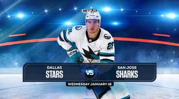 Stars vs Sharks Prediction, Stream, Odds and Picks Jan 18