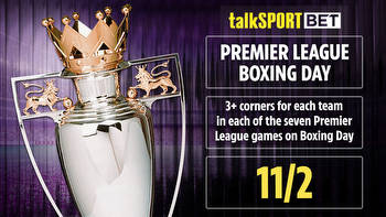 talkSPORT BET boost: 3+ corners for each team in each of the seven Premier League games on Boxing Day at 11/2