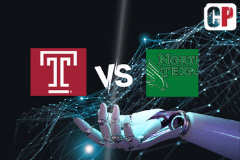 Temple Owls at North Texas Mean Green AI NCAA Prediction 101423