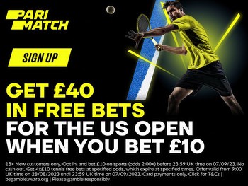 Tennis betting offer: Bet £10, Get £40 in US Open free bets at Parimatch