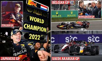 The five races that won Verstappen his second title, winning Japan and victory from 14th in Belgium