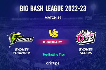 THU vs SIX Betting Tips & Who Will Win This Match Of The Big Bash League 2022-23