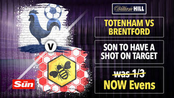 Tottenham vs Brentford: Get Son to have a shot on target at EVENS with William Hill, plus £40 in free bets