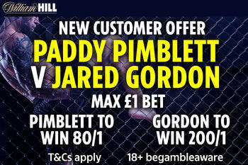 UFC 282 offer: Paddy Pimblett to win at 80/1 OR Jared Gordon to win at 200/1 with William Hill