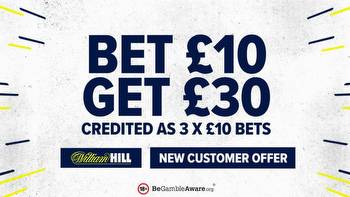 William Hill promotion: £30 free bets for new customers offer