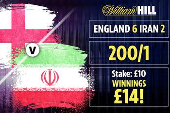William Hill punter's 200/1 England 6 Iran 2 bet lands... but nightmare cash out sees them win just £14!