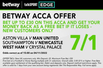 Win £235 or get £30 matched FREE BET if your first Premier League acca loses with Betway