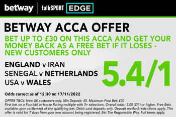 Win £267 or get £30 matched FREE BET if your first Premier League acca loses with Betway