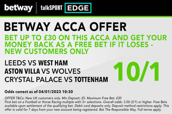 Win £329 or get £30 matched FREE BET if your first Premier League acca loses with Betway
