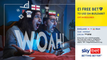 World Cup free £1 BuildABet on England v Iran for all customers with Sky Bet