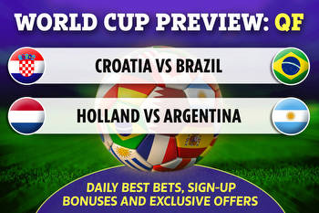 World Cup quarter-final tips and prediction: Croatia vs Brazil and Holland vs Argentina, free bets, bonus sign-up offers