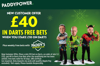 World Darts Championship betting offer: Bet £10 and get £40 in free bets with Paddy Power