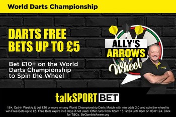 World Darts Championship betting offer: Bet £10 and spin the wheel to win up to £5 in free bets with talkSPORT BET