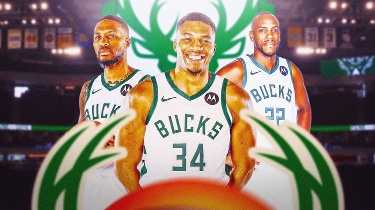 Bucks' Giannis Antetokounmpo, Damian Lillard, Khris Middleton