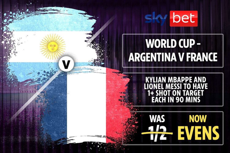 Argentina v France: Get Mbappe and Messi to have 1+ shot on target each now at EVENS with Sky Bet