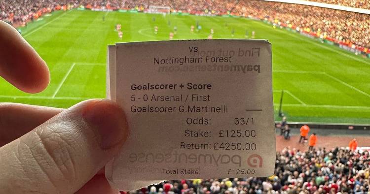 Arsenal fan shows off massively implausible winning bet placed before Forest game