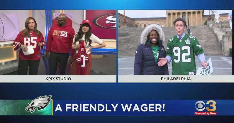 Before Eagles-49ers game, making a friendly wager with Bay Area anchors