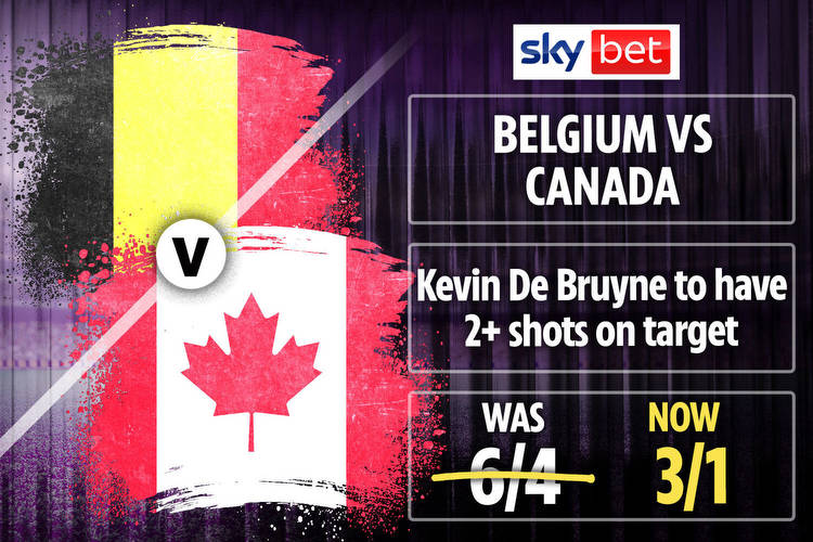 Belgium v Canada: Get De Bruyne to have 2+ shots on target now at 3/1 with Sky Bet!