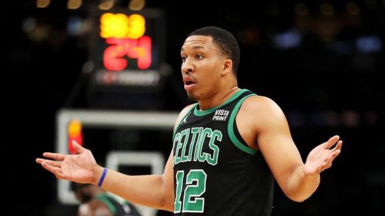 Boston Celtics forward Grant Williams shrugs