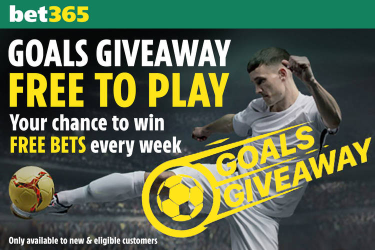 Bet365 free bets every week with Goals Giveaway promotion