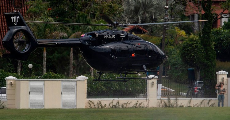 Brazil superstar Neymar poses alongside £10million personalised Mercedes helicopter