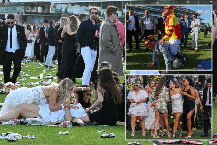 Day at the races turns to chaos with drinks & limbs everywhere as Willie Mullins lands to ready Vauban for Melbourne Cup