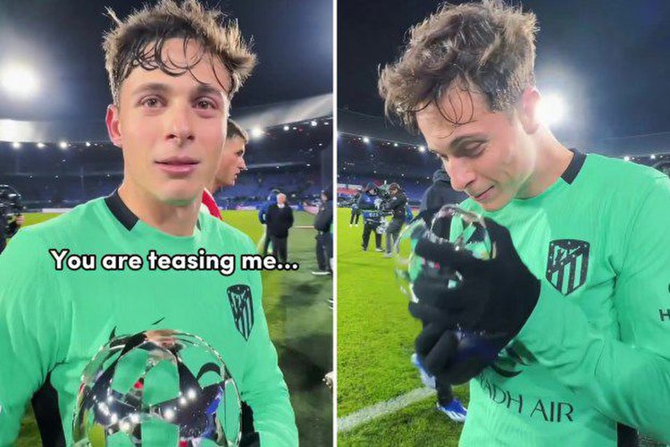 Champions League star nearly reduced to tears as he receives heartwarming surprise after match
