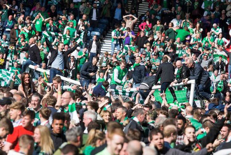 Chaotic scenes at Hampden as Hibs fans stage massive pitch invasion following Scottish Cup win